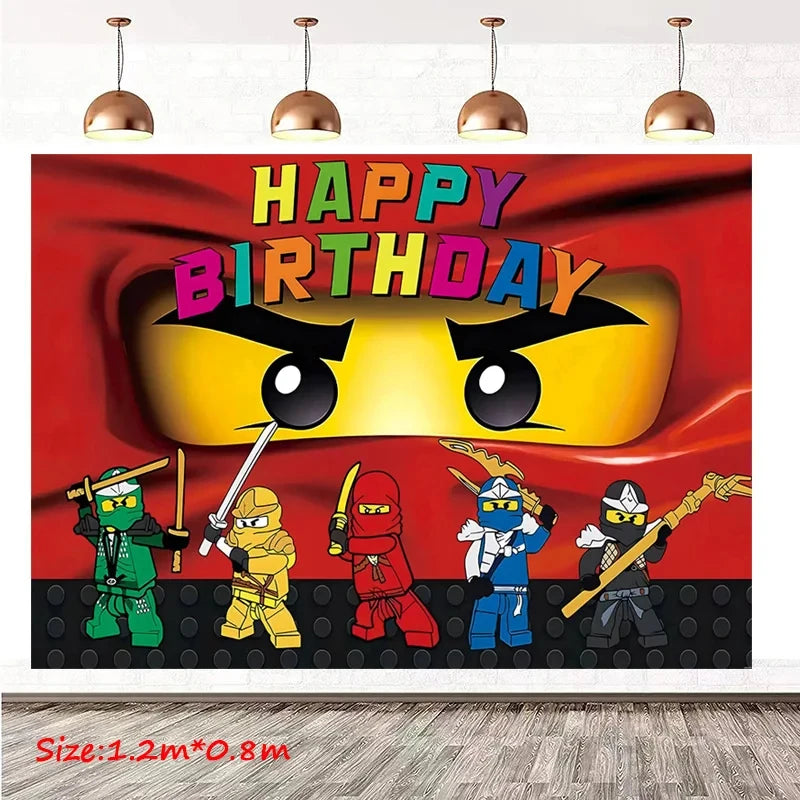 Ninja Them Birthday Party Decorations Kids Disposable Tableware Popcorn Paper Plates Balloons Cup For Boys Baby Shower Supplies