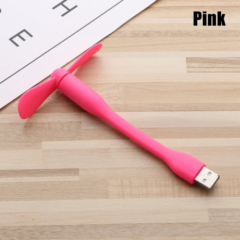 Mini USB Fan Flexible Bendable Cooling Fan For Power Bank Laptop PC AC Charger Portable Hand Fan Computer Summer Gadget