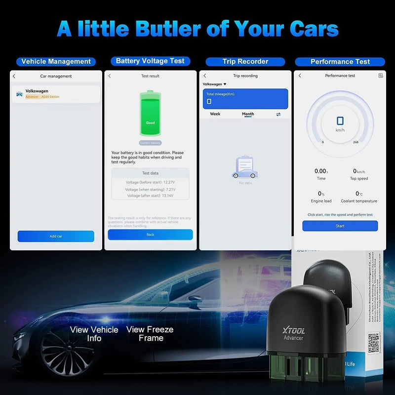 XTOOL AD20PRO OBD2 Scanner Check Engine Light IOS & Android Car Diagnostic Tool Battery Test Code Reader Lifetime Free Update