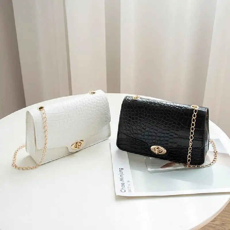 New Casual Chain Crossbody Bags For Women Luxury Simple Shoulder Bag Ladies Designer Handbags PU Leather Messenger Bags