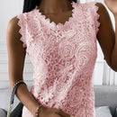 Sommer Elegante Blumen Spitzenweste Mode Damen Jacquard Ärmellose Tops Lässige Damen Vintage T-Shirt Camisole Halter Top 19312