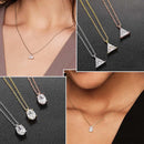 Waterdrop Crystal Pendant Necklace for Women Korean Fashion Gold Color Geometric CZ Choker Chain on Neck Accessories Jewelry