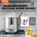 SucceBuy Stainless Steel Kettle 5 GALLON Brewing Pot Tri Ply Bottom for Beer Brew Kettle Pot Home Brewing Supplies Includes Lid