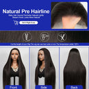 40 Inch Bone Straight Human Hair Wig 13x4 13x6 HD Transparent Lace Wigs Brazilian Full Lace Frontal Wig For Women 300% Density