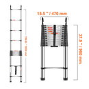 VEVOR Telescoping Ladder Stainless Steel Extension Multi-Button Retraction Collapsible Ladders 375LBS Capacity & Non-Slip Feet