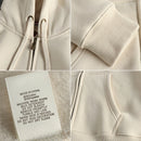 Autumn Winter American Retro Heavyweight Long Sleeved Hooded Hoodies Men's Simple Thickened Velvet Casual Cardigan Sweatshirts