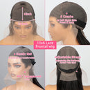Natural Black 13x6 Body Wave 180% Density Frontal Wig Brazilian Remy Hair wig HD Transparent Lace 100% Human Hair Wig For Women