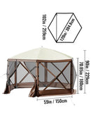 The Hex Haven | 12ft Pop-Up Camping Gazebo with 6-Sided Canopy Shelter