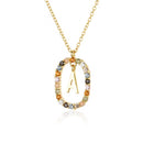ANDYWEN 925 Sterling Silver Gold Letters A - Z  Initial M S C K Alphabet Pendente Long Chain Necklace Say My Name Fine Jewelry