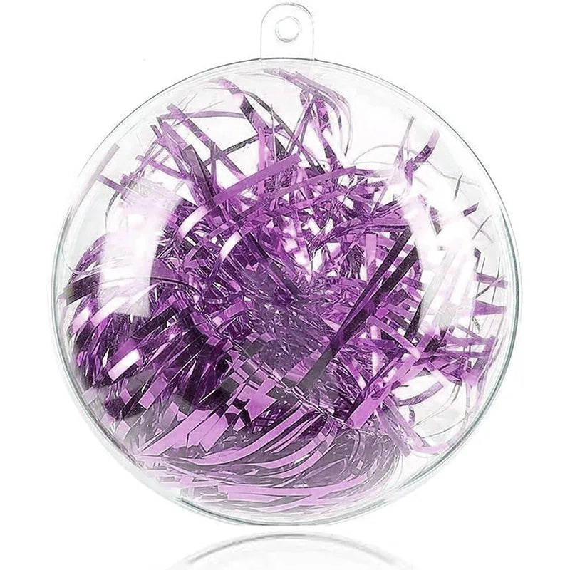 5-14CM Christmas Transparent Ball Plastic Fillable Bauble Xmas Tree Hanging Ornaments Decoration for Home Wedding Party Gift 1pc