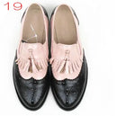 Flats Casual Shoes Women's Spring Autumn Genuine Leather Color Matching Tassel Loafers Oxford Shoes For Women Custom Shoes