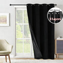 Solid 100% Blackout Curtain for Living Room Grommets Top Thermal Insulated Light Blocking Curtain Drapes for Home Patio Privacy