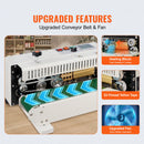 SucceBuy Horizontal Bag Band Sealing Machine Continuous Band Sealer Machine Carbon Steel for 0.02-0.8 mm Plastic Bags Films