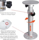 HWHONGRV Adjustable Pedestal Marine Caravan Motorhome Table Pedestal Stand Base 17.7-27 Inch Height Range for RV Marine Boat