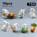 2025 Hot Easter Rabbit Figurine Landscape Home Kawaii Room Decor Dollhouse Miniature Fairy Garden Decoration Accessories Modern