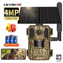 LS VISION Solar Hunting Trail Camera 14MP 4G SIM Card IP66 Waterproof 20M PIR Motion Detection Wildlife Camera IR Night Vision