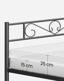 VASAGLE bed 90x200 cm Guest bed Single bed Metal bed Rack bed frame Metal bed Easy Assembly ink black