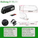 21700 DownTube Ebike Battery Hailong 36V 48V 52V 14.4Ah 19.2Ah Electric Bicycle Pack for 1500W 1000W 750W 500W  350W 250W Motor