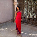 The Meridian Line | Colour-Block Halter Maxi Dress