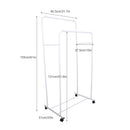 Heavy Duty Clothes Rack Garment Rail Rolling Stand Two Top Rod & Lower Storage