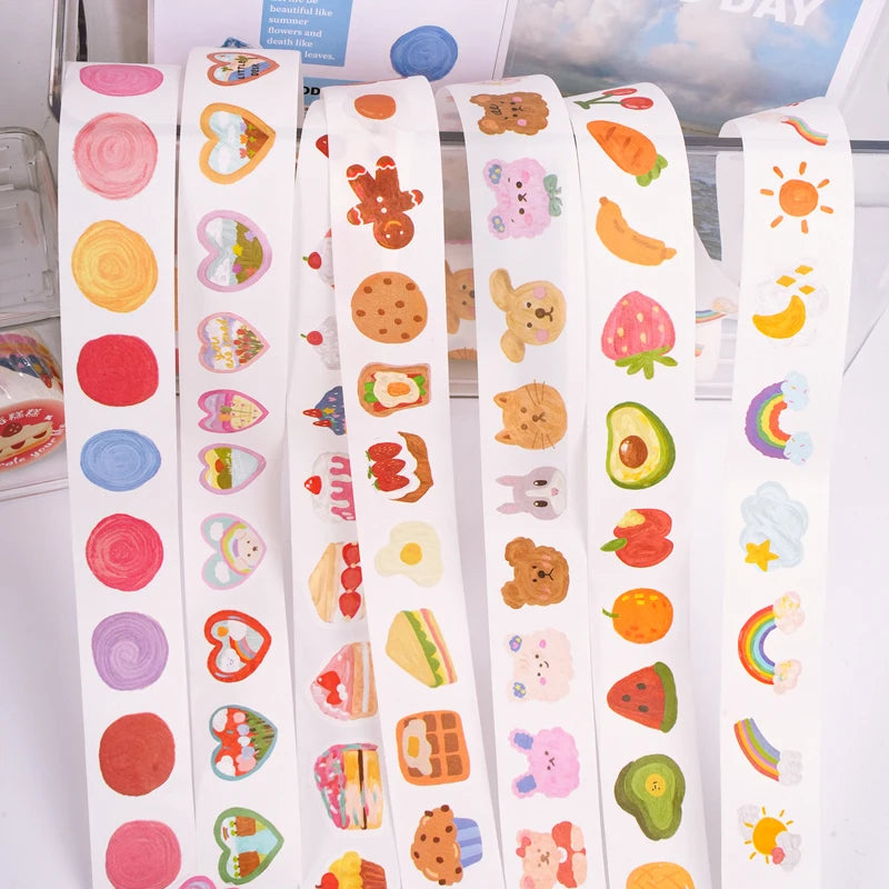 1 Roll Cute Cartoon Washi Tape Student DIY Stationery Decoration Stickers Suitable for Photo Albums,Diaries,Cups,Scrapbook