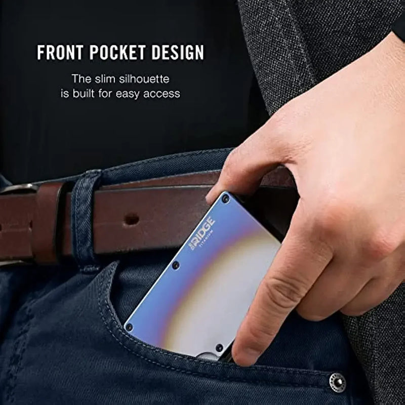 Ridge Wallet for Men RFID Blocking Brand Luxury Id Credit Card Holder Luxury Aluminum Metal Purs Minimalist Slim wallet