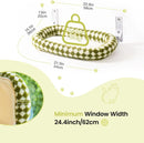 Mewoofun Foldable Cat Window Perch with 4 Strong Suction Cups Cordless Cat Window Hammock Removable Soft Cover White Brown Green