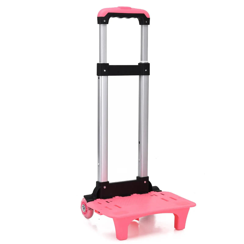 Backpack Trolley Backpack Hand Truck Compact ,2 Wheels Foldable Aluminum Alloy Wheeled Cart Travel Trolley for Kids Children