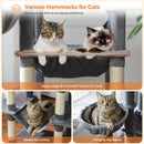 Sturdy Multi-Level Cat Tree Tower with Natural Sisal Scratching Posts,Cozy Hammock&Condo, Large Top Perch, and Fun Dangling Ball