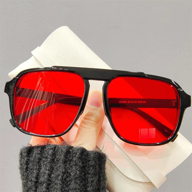 2024 New Fashion Men Sunglasses Oversized Frame Women Anti-blue Light Transparent Glasses UV400 Eyewear Flat Mirror Eyeglass