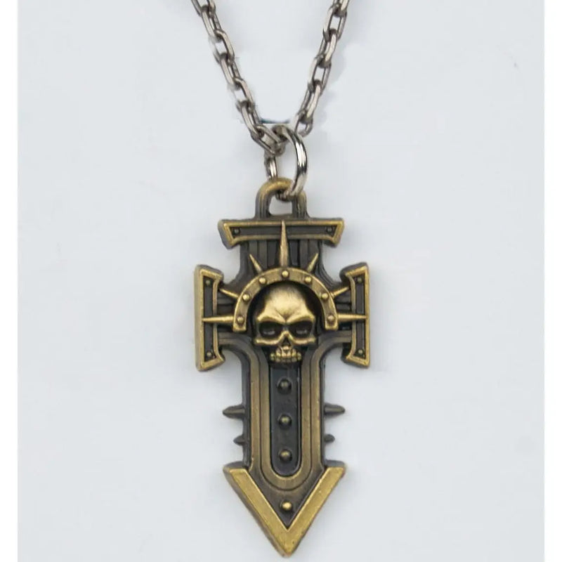 Game Warhammer 40k Indomitus Crusade Necklace Cosplay Unisex Skull Cross Arrow Pendant Choker Fashion Jewelry Accessories Gifts