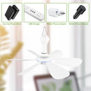 XIAOTREE USB Ceiling Fan DC 5V Air Circulator Fan 6 Detachable Blades Portable Hanging Ceiling Fans Camping Fan for RV & Home