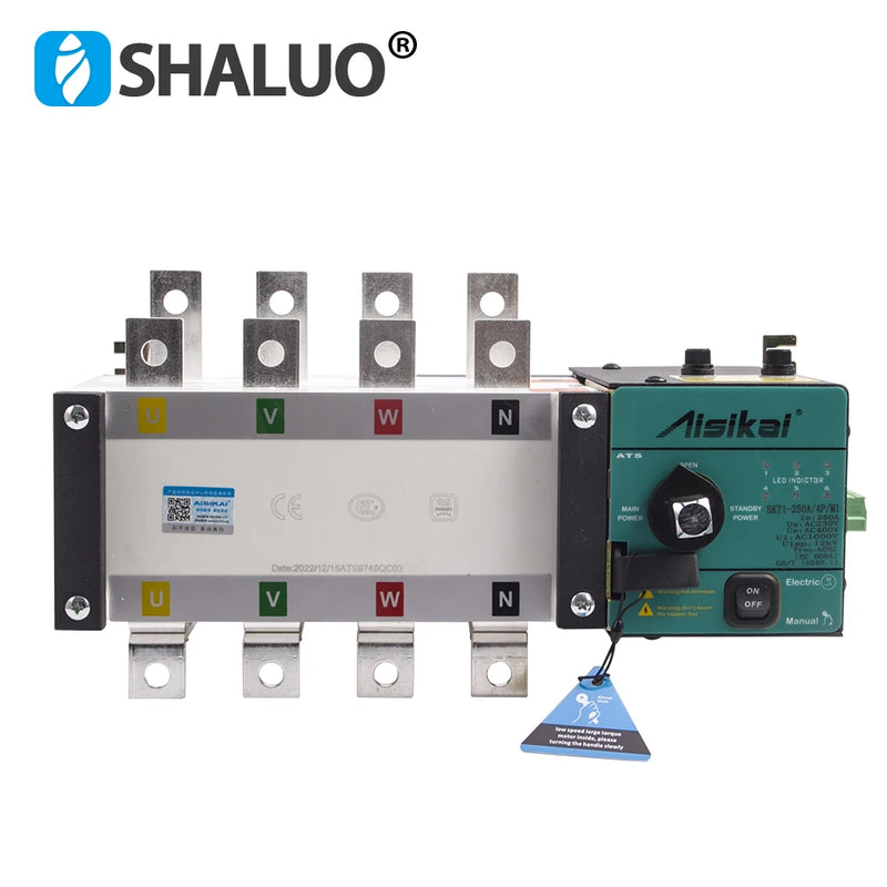 Aisikai 250A 300A 4P ATS Dual Power Automatic Transfer Switch AC220V Single Phase 3 Phase Control Board Diesel Generator Parts