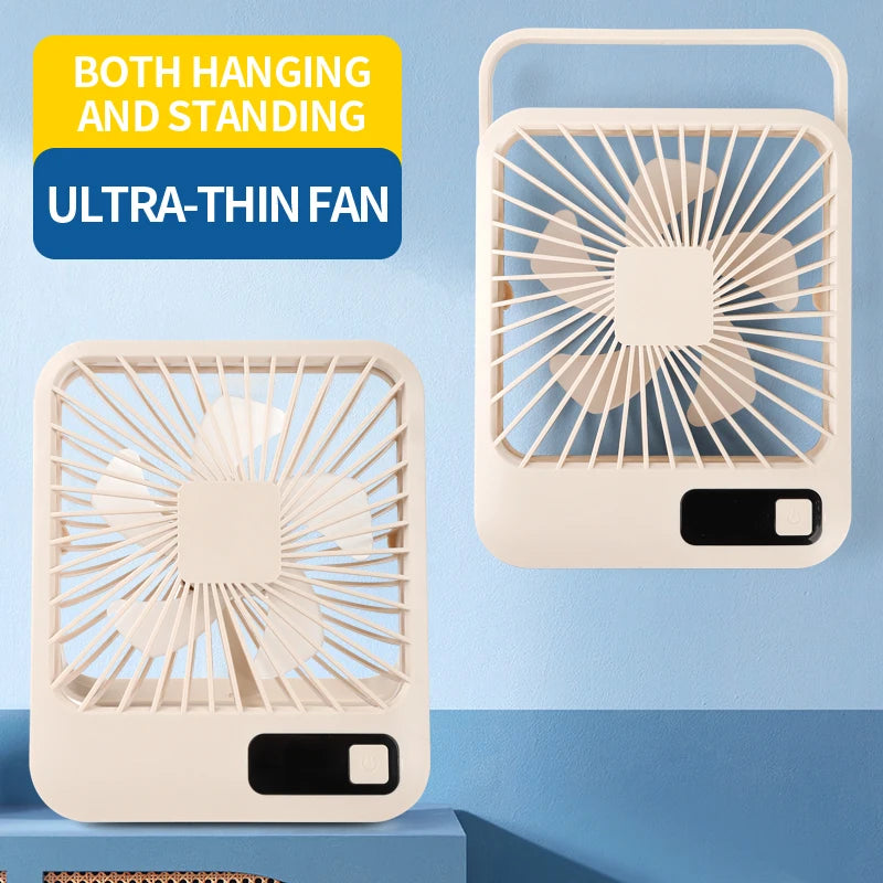 Ultra Silent Small Desktop Fan, USB Charging, 5 Speed Powerful Airflow Cooling Fan, Office Fan, 2000mAh