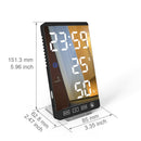 6 Zoll LED Spiegel Wecker Touch-Taste Wand Digitaluhr Zeit Temperatur Feuchtigkeitsanzeige USB-Ausgang Tischuhr