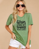 Horses Make Me Happy Bedrucktes New Arrival Damen Lustiges Freizeit-T-Shirt aus 100% Baumwolle, Farm-Shirts, Cowgirl-Tees, Country-Shirt
