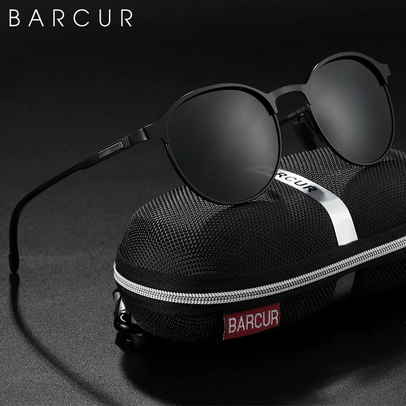 BARCUR TR90 Temples Sunglasses Women Polarized Fashion Sun Glasses Driving Round Ladies Sunglass
