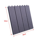 WPC Composite Garden Floor Boards Set of 11PCs Interlocking Wood Effect Terrace Tiles Flooring 30 x 30cm with Click System