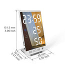 6 Zoll LED Spiegel Wecker Touch-Taste Wand Digitaluhr Zeit Temperatur Feuchtigkeitsanzeige USB-Ausgang Tischuhr