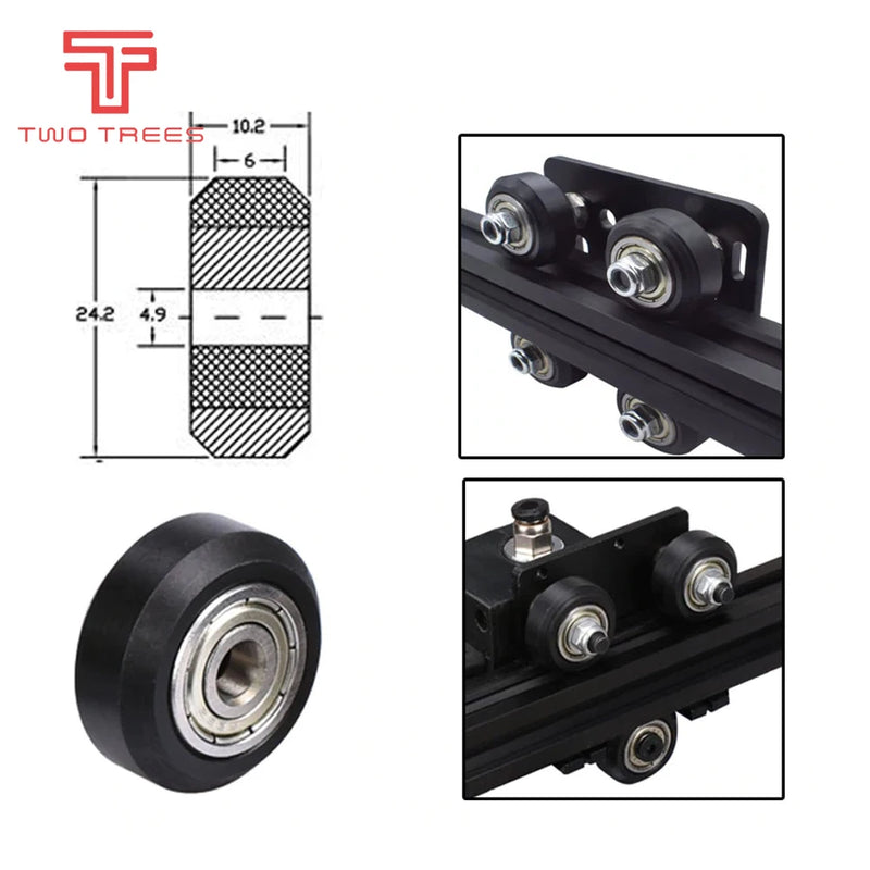 1/5/10/24PCS POM Wheel With 625ZZ Linear Bearing 3D Printer POM Wheel Plastic Pulley for Ender 3 CR-10 Laser Engraver Parts