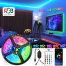 ColorRGB, LED-Lichtstreifen 10M 15M, Musiksynchronisation Farbwechsel RGB LED-Streifen 24-Tasten-Fernbedienung, APP-Steuerung, SMD5050, Für TV PC Zuhause