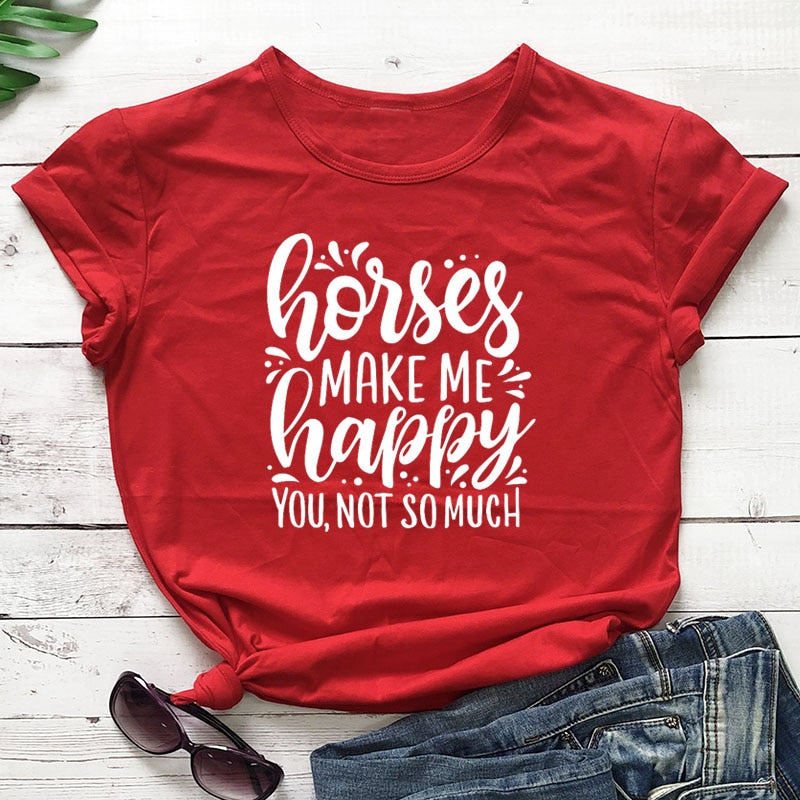 Horses Make Me Happy Printed New Arrival Women&