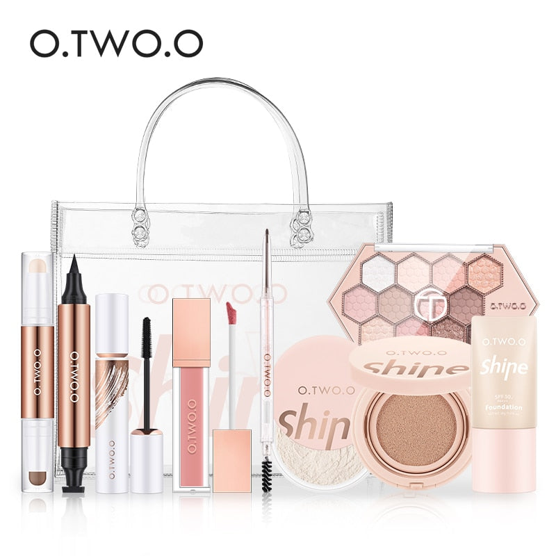 O.TWO.O 11pcs/set Full Makeup Kit Include Eye Shadow Blusher Concealer Contour Highlight Mascara Eyebrow Eyeliner Loose Powder