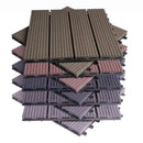 WPC Composite Garden Floor Boards Set of 11PCs Interlocking Wood Effect Terrace Tiles Flooring 30 x 30cm with Click System