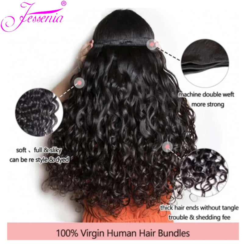 Water Wave Bundles Brazilian Unprocessed Virgin Hair Cheap 3/4Bundle Deal Hair Extentions Real Hair 100% Human Deep Curly Bundle
