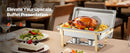 SucceBuy 8 Qt 2 4 Pack Chafing Dish Buffet Set Stainless Steel Chafer with 4 Full Size Pans Rectangle Catering Warmer Server