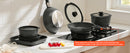 SucceBuy 17 Pcs Nonstick Cookware Set Granite Pots and Pans Set Induction Cookwares Kitchen Cooking Set w/Frying Sauce Saute Pan