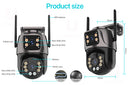 4K 8MP HD WLAN PTZ Kamera Outdoor 4MP Dual-Objektiv Dual-Bildschirm KI Auto-Tracking IP Kamera CCTV Audio Videoüberwachung P2P iCSee