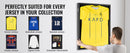 SucceBuy Jersey Display / Sports Card Display Frame Case, Large Lockable Sport Shadow Box, 98% UV Protection PC Glass & Hangers