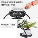 The Six Holders | Six-Tier Rolling Metal Plant Stand with Locking Casters